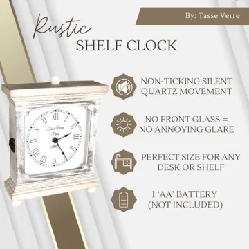 Rustic Silent Shelf Clock for Farmhouse Decor