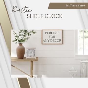 Rustic Silent Shelf Clock for Farmhouse Decor