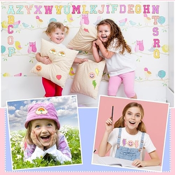 Glitter Chenille Letter Patches DIY Rainbow Preppy Crafts