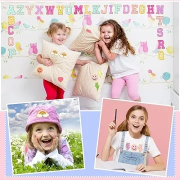 Glitter Chenille Letter Patches DIY Rainbow Preppy Crafts