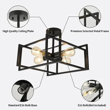 WILON Semi Flush Mount Ceiling Light Fixture for Modern Homes