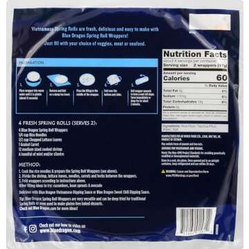 Blue Dragon Spring Roll Wrapper, Gluten-Free & Vegan