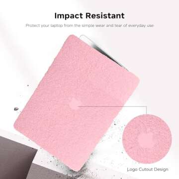 BYCeKe Compatible with MacBook Air 13.6 inch Case 2022 2023 2024 Release M3 A3113 M2 A2681, Soft Fluffy Fuzzy Plush Faux Fur Leather Hard Shell Case&Keyboard Cover for Mac Air 13.6 Laptop, Pink