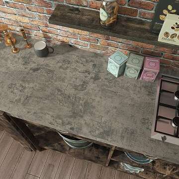 VaryPaper 15.7''x78.7'' Thick Weathered Concrete Wallpaper Peel and Stick Textured Cement Contact Paper Waterproof Self Adhesive Vinyl Concrete Wall Paper Roll for Bathroom Kitchen Countertops Table