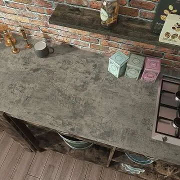 VaryPaper 15.7''x78.7'' Thick Weathered Concrete Wallpaper Peel and Stick Textured Cement Contact Paper Waterproof Self Adhesive Vinyl Concrete Wall Paper Roll for Bathroom Kitchen Countertops Table