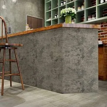 VaryPaper 15.7''x78.7'' Thick Weathered Concrete Wallpaper Peel and Stick Textured Cement Contact Paper Waterproof Self Adhesive Vinyl Concrete Wall Paper Roll for Bathroom Kitchen Countertops Table