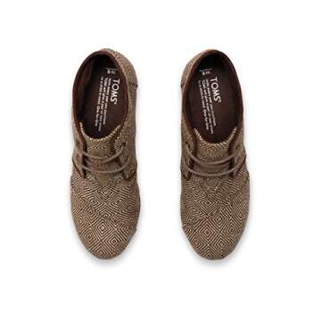 TOMS Women's Suede Wedge Desrhi Black 10002815