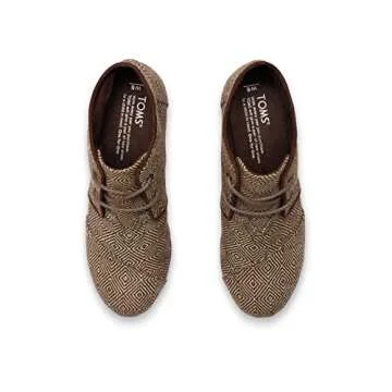 TOMS Women's Suede Wedge Desrhi Black 10002815