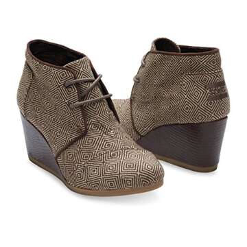 TOMS Women's Suede Wedge Desrhi Black 10002815