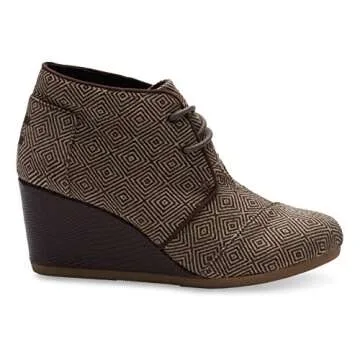 TOMS Women's Suede Wedge Desrhi Black 10002815