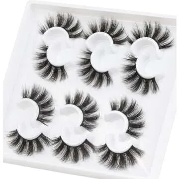 Losha Lashes 6 Pairs Fluffy False Eyelashes for Women 20mm Long Dramatic Faux Mink Strip 5D Lashes Pack for Gorgeous Makeup