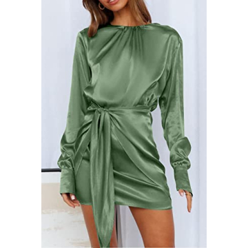 PRETTYGARDEN Satin Dress - Elegant Mini Dress for Events