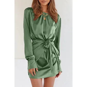 PRETTYGARDEN Satin Dress - Elegant Mini Dress for Events