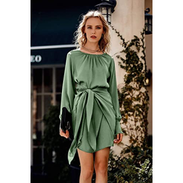 PRETTYGARDEN Satin Dress - Elegant Mini Dress for Events