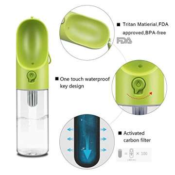 PETKIT Dog Water Bottle with Filter BPA Free, Leak Proof Dog Drinking Bowl, Food Grade Material, Lig...
