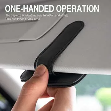 ORUNC Sunglasses Clip for Car Visor, Universal Sunglass Holder for Card Storage, Auto Interior Accessories Pocket Organizer with Eyeglass and Credit Card (Black)