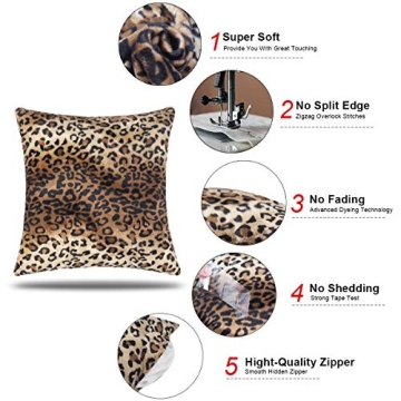 CARRIE HOME Leopard Print Decorative Pillow Covers Set
