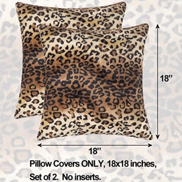 CARRIE HOME Leopard Print Decorative Pillow Covers Set