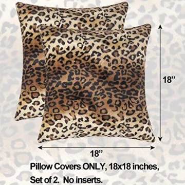 CARRIE HOME Leopard Print Decorative Pillow Covers Set