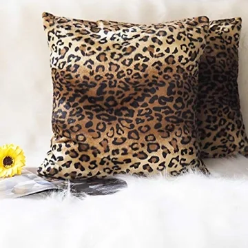 CARRIE HOME Leopard Print Decorative Pillow Covers Set