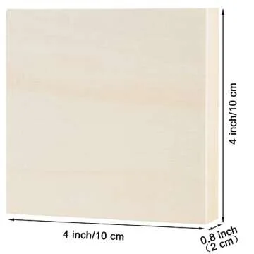 ADXCO 8 Pack Wood Panels 4 x 4 Inch Unfinished Wood Canvas Wooden Panel Boards for Painting, Pouring...