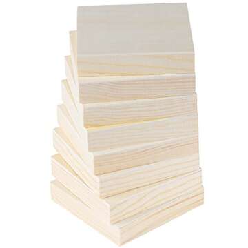 ADXCO 8 Pack 4x4 Inch Unfinished Wood Panels for Arts