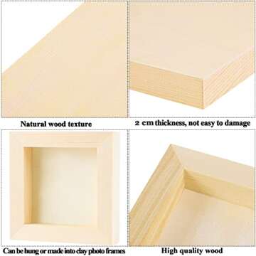 ADXCO 8 Pack 4x4 Inch Unfinished Wood Panels for Arts