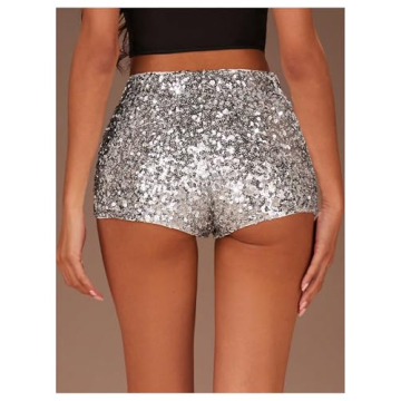 SHENHE Sparkly Sequin Shorts Sexy Y2k Glitter Rave Hot Pants