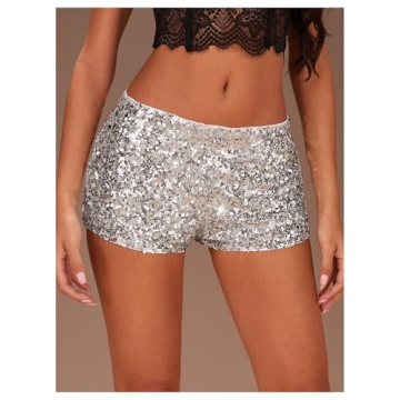 SHENHE Sparkly Sequin Shorts Sexy Y2k Glitter Rave Hot Pants