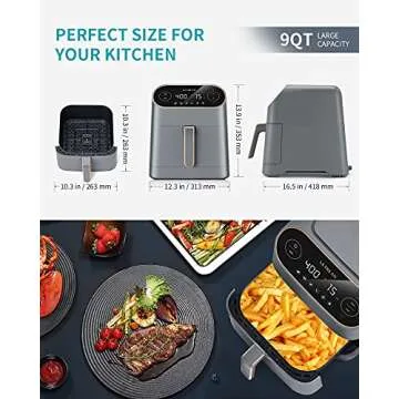 Ultrean 9 Quart Air Fryer for Healthy Cooking