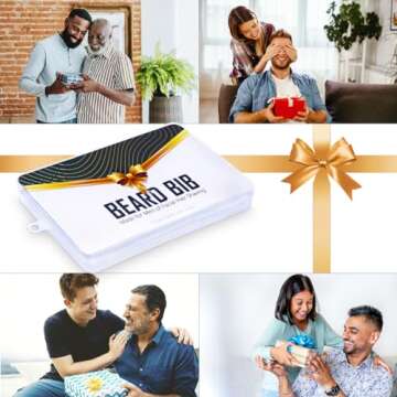 Beard Bib,Beard Apron,Beard Catcher for Men Shaving and Trimming,Non-Stick Beard Cape Grooming Cloth, with 3 Suction Cups, Valentines Day Gifts for Him Men（black）