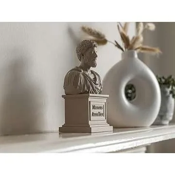 Marcus Aurelius Bust Sculpture - Stoic Philosophy Decor