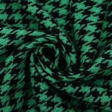 EH 100% Pure Cashmere scarf, stole Houndstooth, warm large buttery soft Pashmina (TEAL GREEN & BLACK)