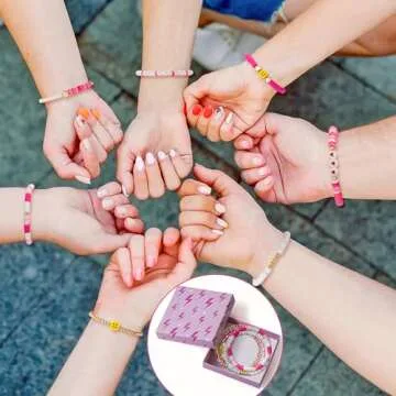 LieToi 7Pcs Preppy Heishi Bracelets Set for Women