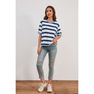Women’s MISSACTIVER Striped Tee Shirt - Stylish Comfort Top