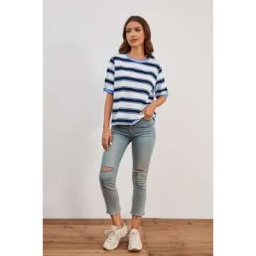 Women’s MISSACTIVER Striped Tee Shirt - Stylish Comfort Top