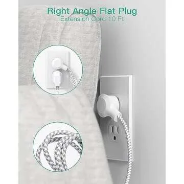 Power Strip with 10Ft Braided Cord and 3 USB Ports
