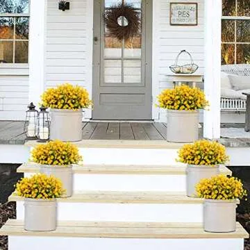 GREENRAIN 6 Bundles Artificial Lotus Flowers - UV Resistant