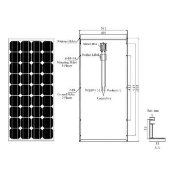 Renogy 2 Pieces 100W Monocrystalline Photovoltaic PV Solar Panel Module, 12V Battery Charging