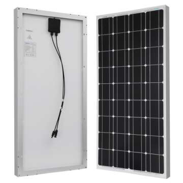 Renogy 2 Pieces 100W Monocrystalline Photovoltaic PV Solar Panel Module, 12V Battery Charging