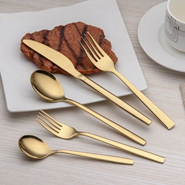Berglander Titanium Gold Plated Flatware Set for Elegant Dining
