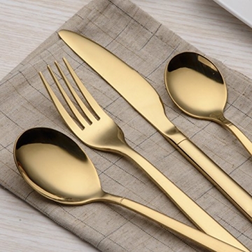 Berglander Titanium Gold Plated Flatware Set for Elegant Dining