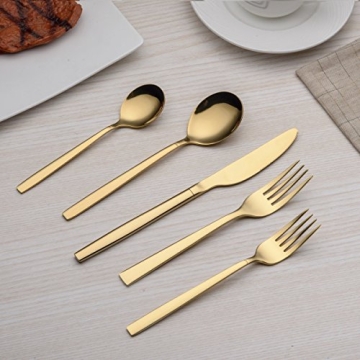 Berglander Titanium Gold Plated Flatware Set for Elegant Dining