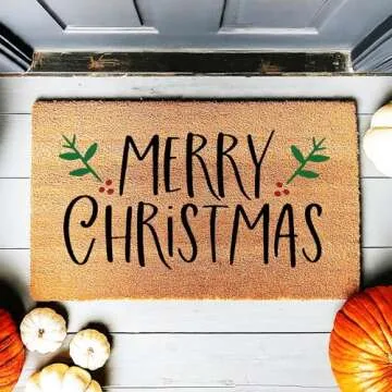 Christmas Doormat, Merry Christmas Welcome Door Mat, Premium Coconut Tufted Coir Doormat, Door Mat Available in 5 Sizes stk1574