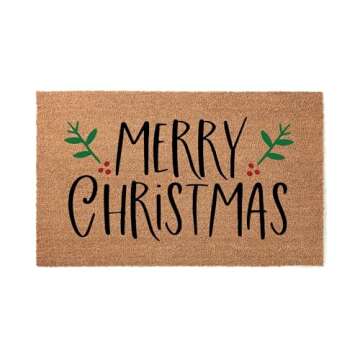 Christmas Doormat, Merry Christmas Welcome Door Mat, Premium Coconut Tufted Coir Doormat, Door Mat Available in 5 Sizes stk1574