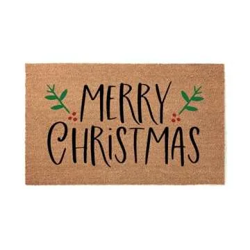 Christmas Doormat, Merry Christmas Welcome Door Mat, Premium Coconut Tufted Coir Doormat, Door Mat Available in 5 Sizes stk1574
