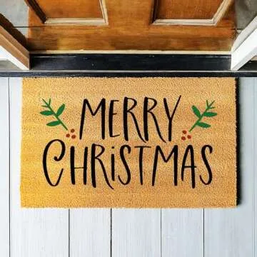 Christmas Doormat, Merry Christmas Welcome Door Mat, Premium Coconut Tufted Coir Doormat, Door Mat Available in 5 Sizes stk1574