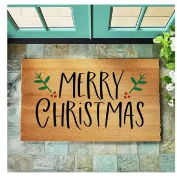 Christmas Doormat, Merry Christmas Welcome Door Mat, Premium Coconut Tufted Coir Doormat, Door Mat Available in 5 Sizes stk1574