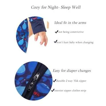 Premium JunNeng Baby Sleeper with Mitten Cuffs & Zipper