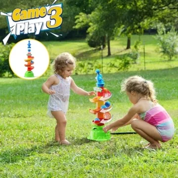 Sprinkler for Kids, Fingarden 3-in-1 Water Toys for Kids Outdoor Play, 360° Rotating Sprinkler & Catch Ball Game & Rolling Ball, Outdoor Toys for Boys Girls Age 3+